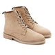 Suede Lace Up Genuine Leather Half Boots | Beige