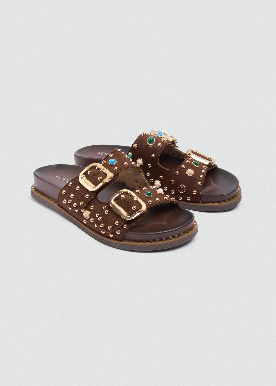 Studded Sandals - Brown