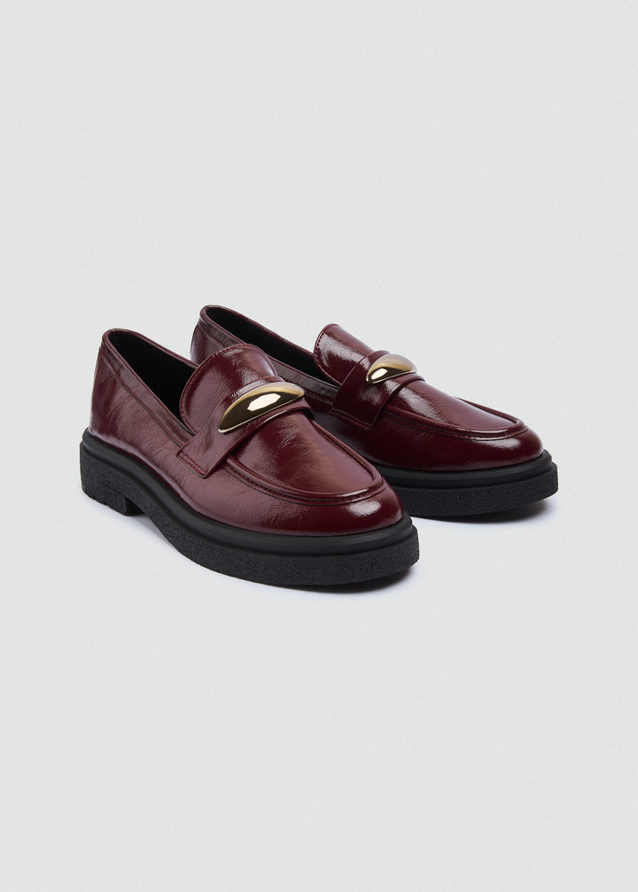 Platform Horsebit Loafers - Maroon