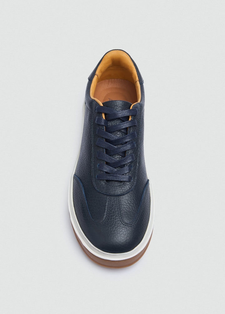 Retro Suede Sneaker - Textured Navy Blue