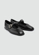 Mary Jane Flats Buckle Strap - Black