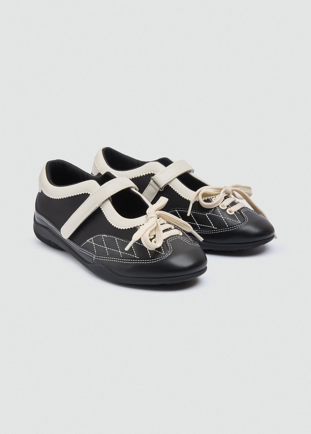 Retro Mary Jane Sneakers Velcro - Black