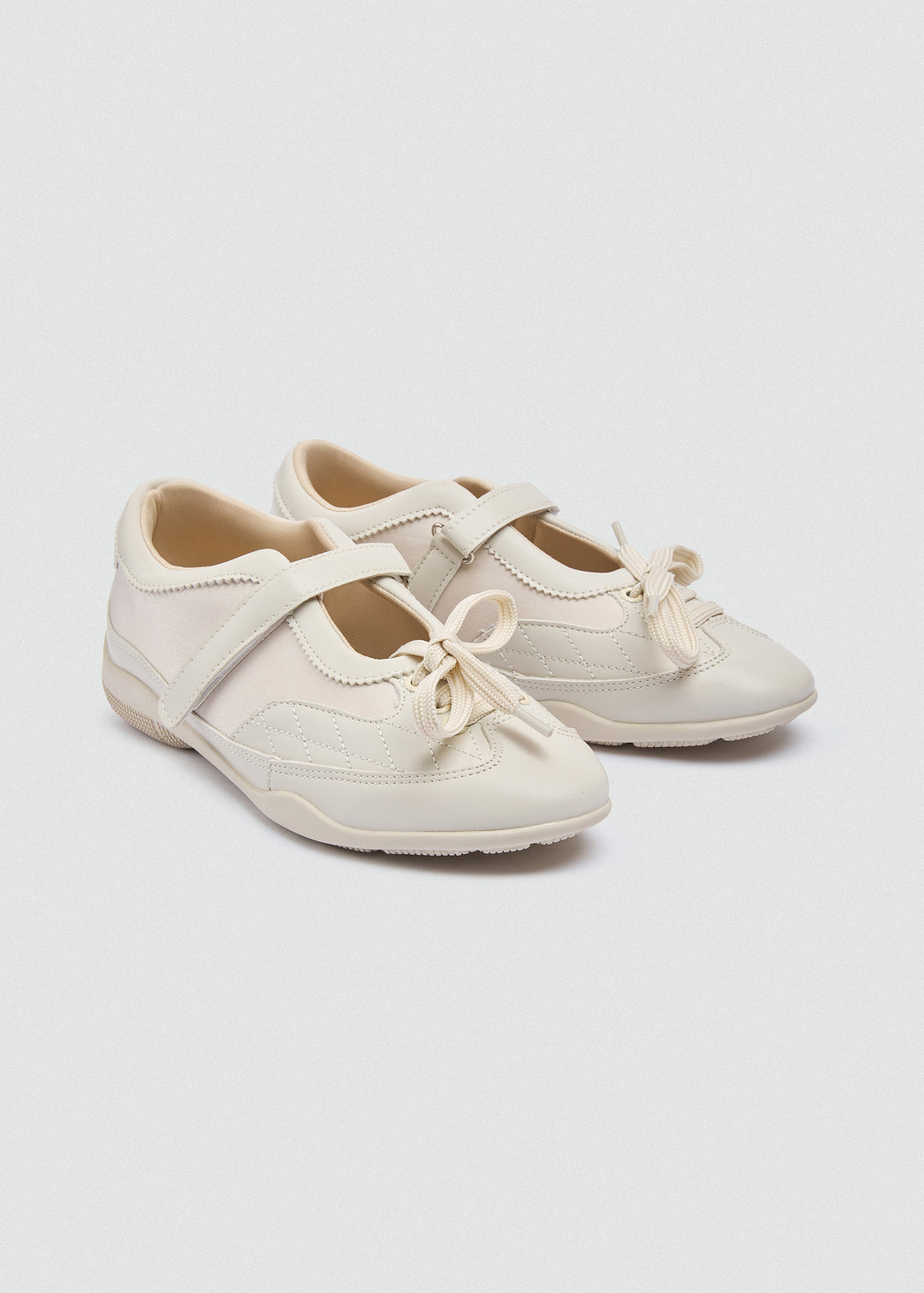 Retro Mary Jane Sneakers Velcro - Beige
