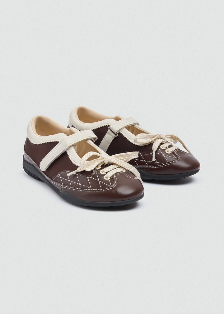 Retro Mary Jane Sneakers Velcro - Brown