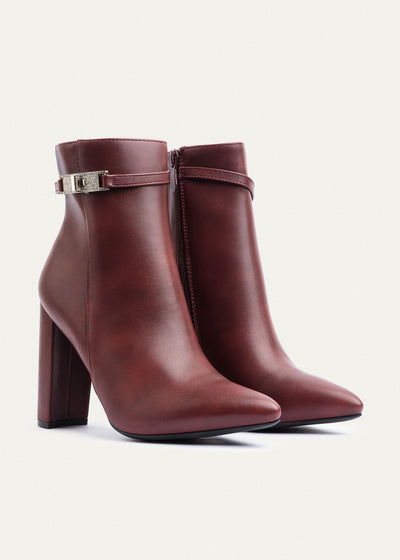 Allure Heeled Ankle Boots | Burgundy