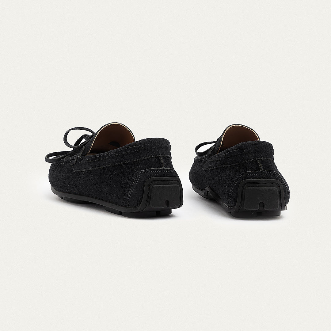 Achilles | Harbor Classic Men’s Leather Boat Shoes  - Suede Black