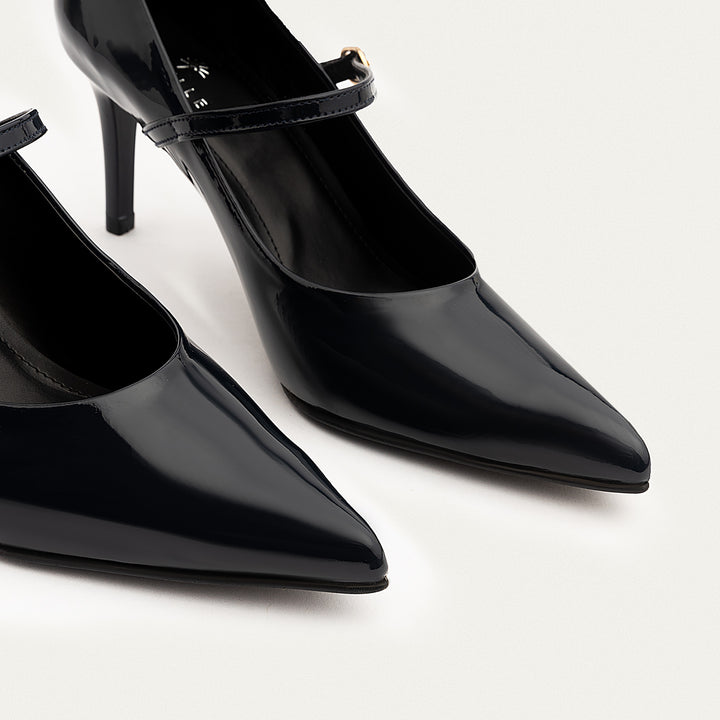 Achilles| Ivory Elegance Mary Jane Heels - Black