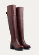 Vienna Back-Tie High Boots | Burgundy