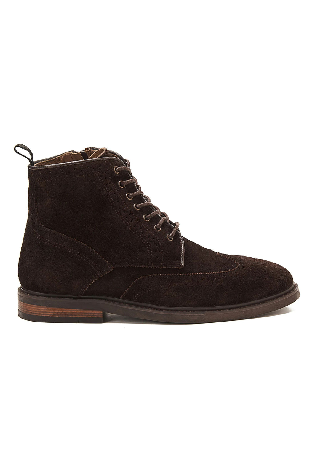 Suede Brogue Genuine Leather Half Boots | Brown