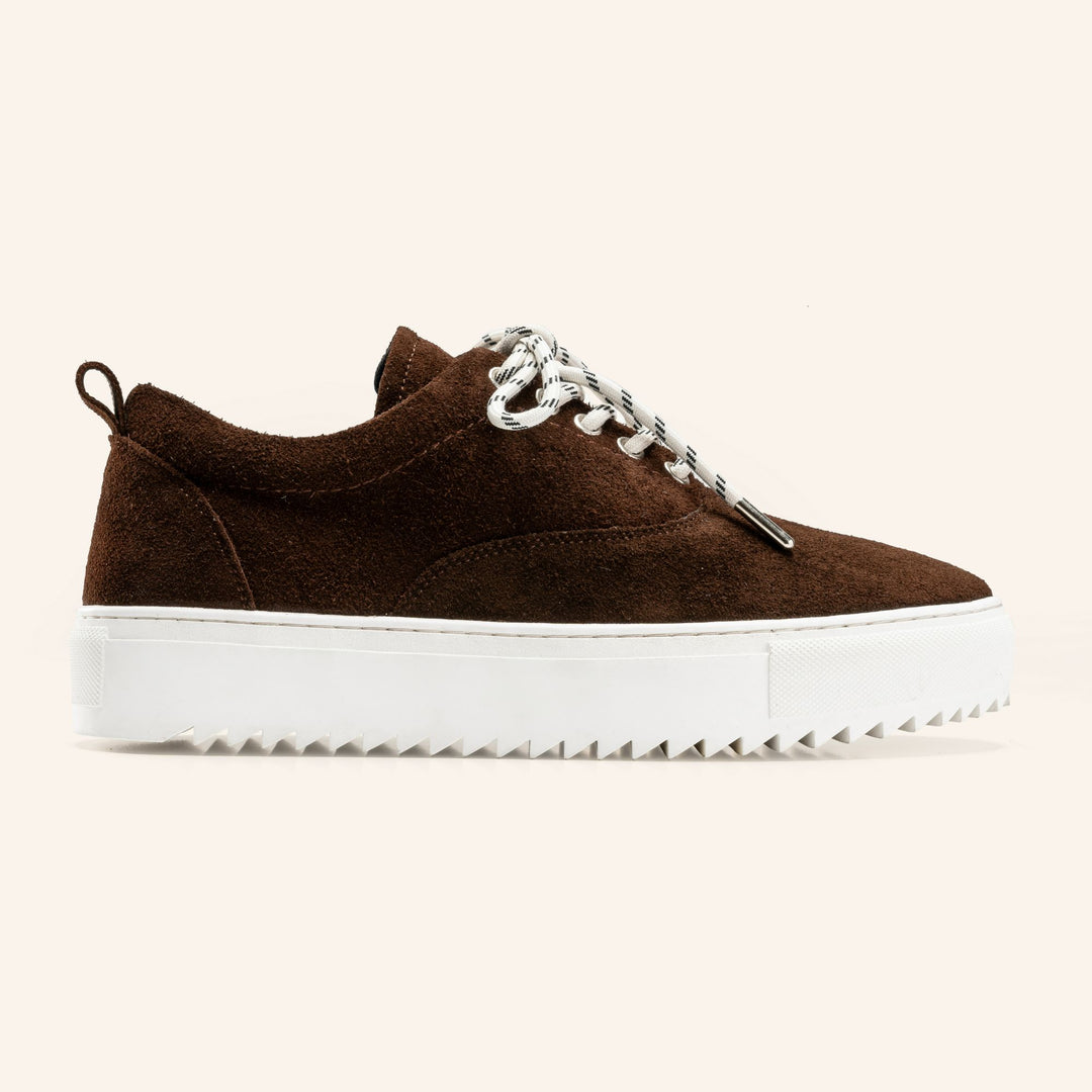 Achilles Zig 2.0 | Lace up Suede Sneakers - Brown X White