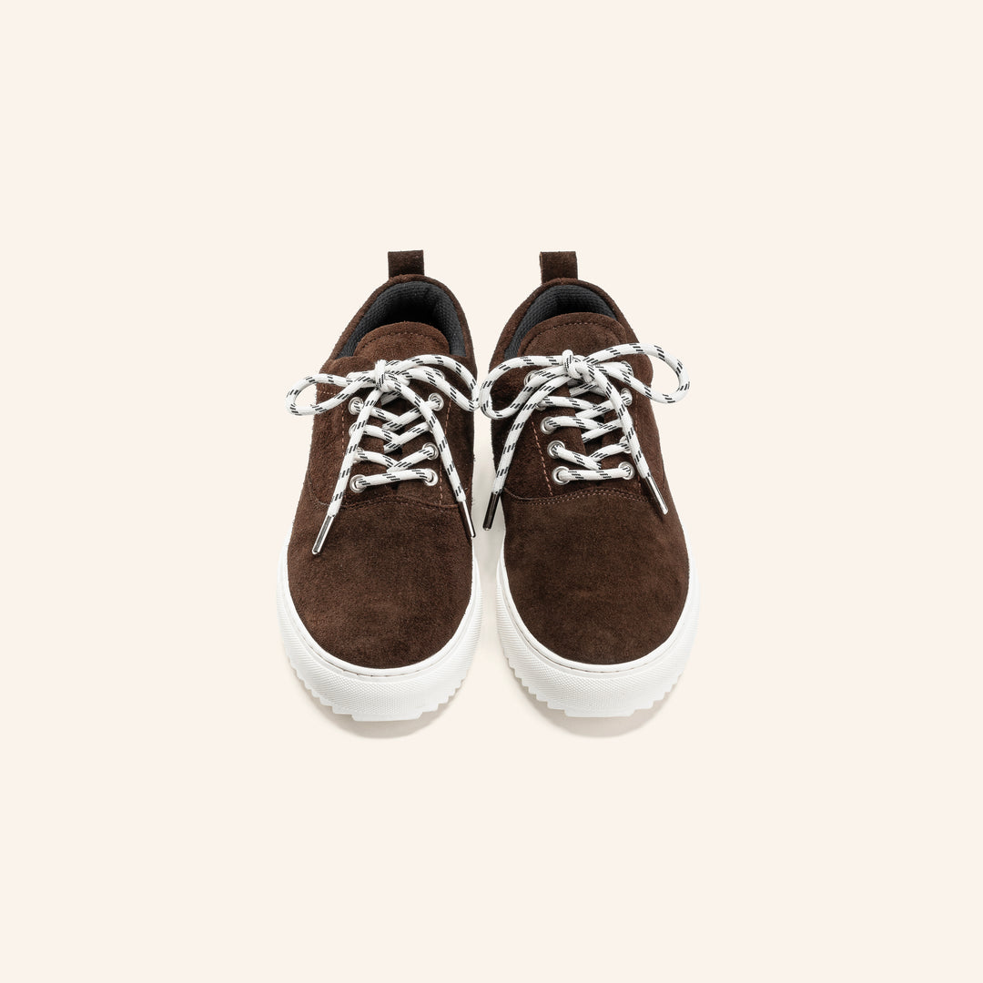 Achilles Zig 2.0 | Lace up Suede Sneakers - Brown X White