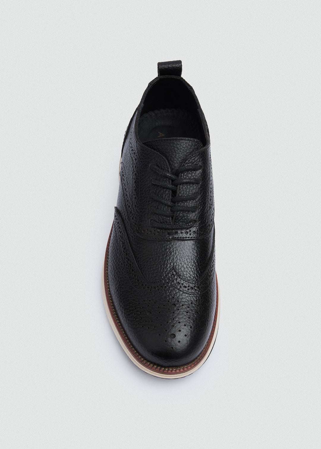 Wingtip Brogue Lace-Up - Textured Black