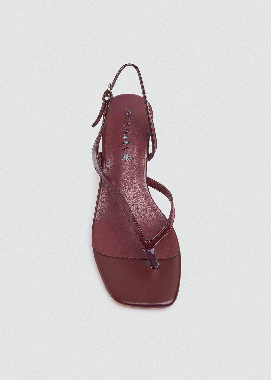 Strappy Thong Heel Sandals - Maroon