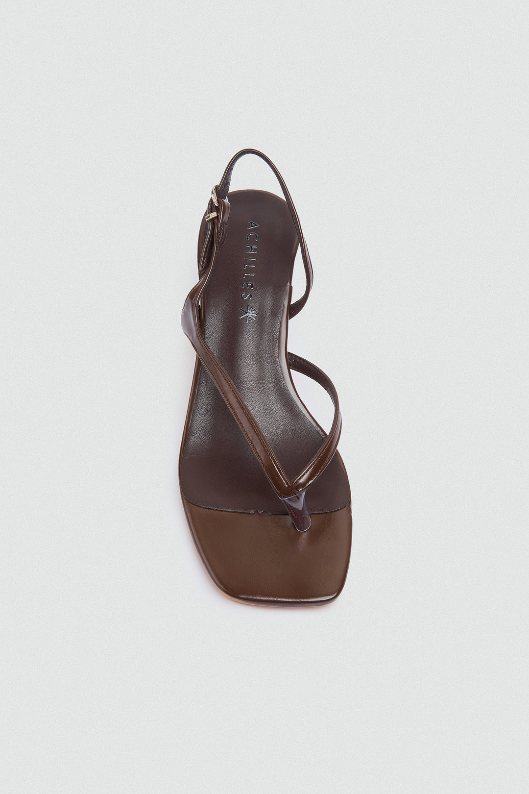 Strappy Thong Heel Sandals - Brown