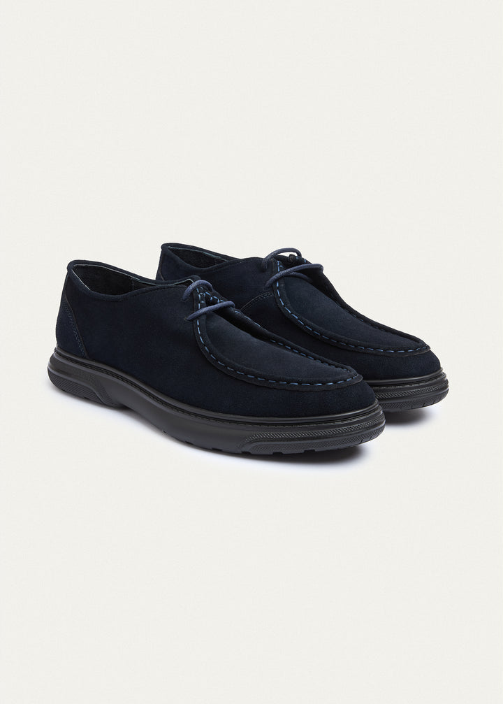 Moc-Toe Lace-Up - Suede Navy Blue