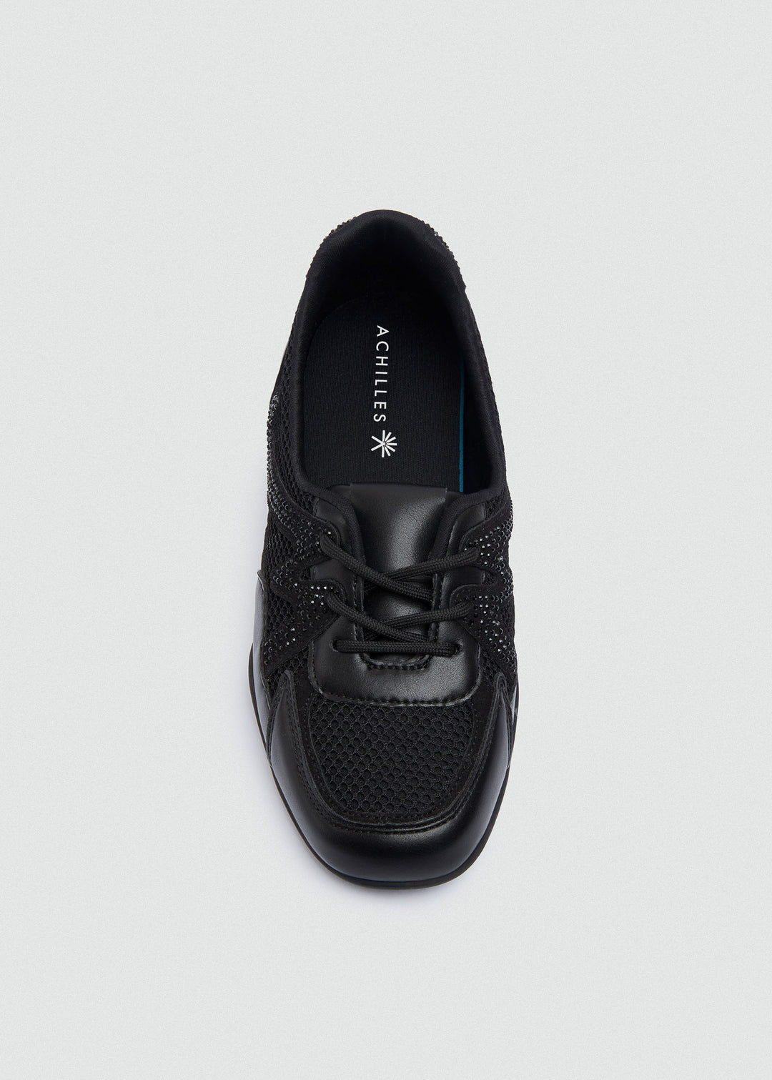 Mesh Rhinestone Sneakers - Black