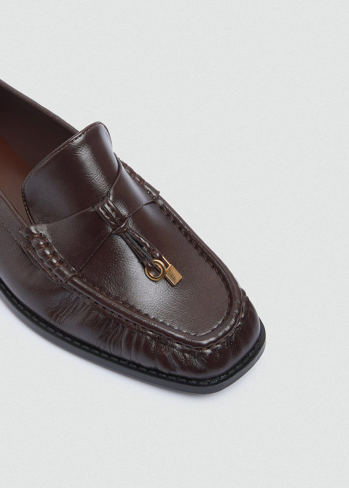 Leather Tassel Loafers - Brown