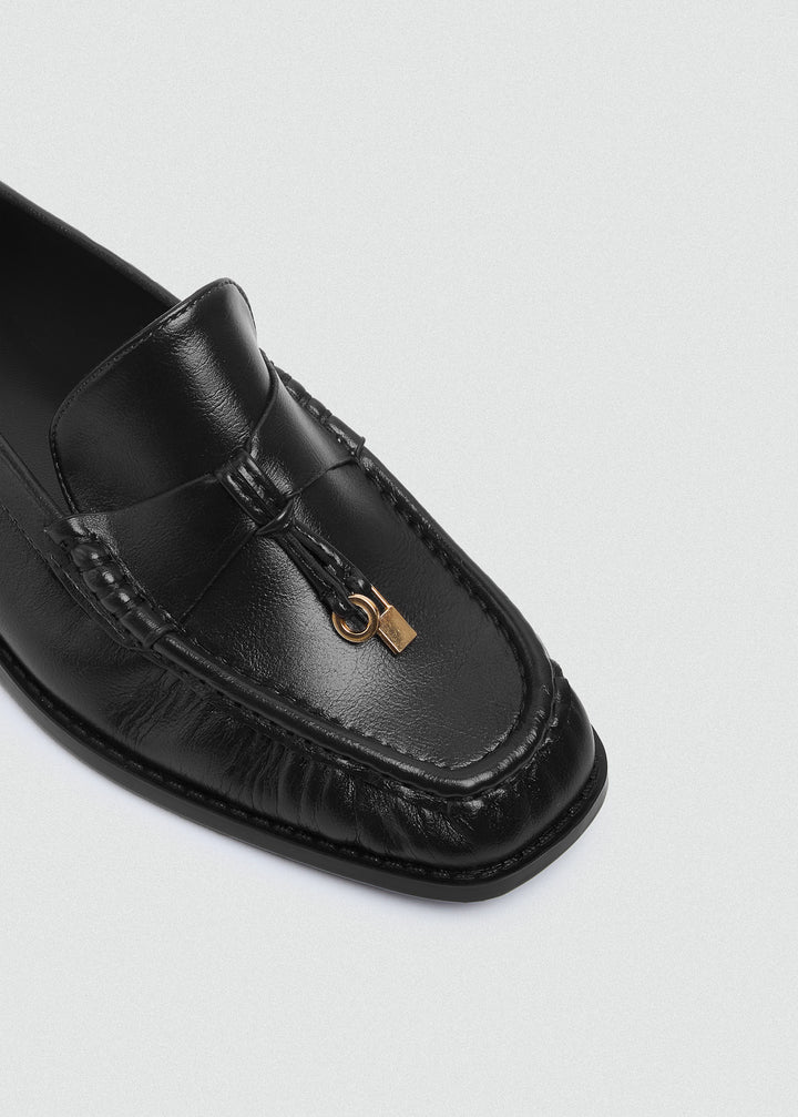 Leather Tassel Loafers - Black
