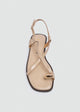 Thong Flat Sandals Gold Ring - Beige