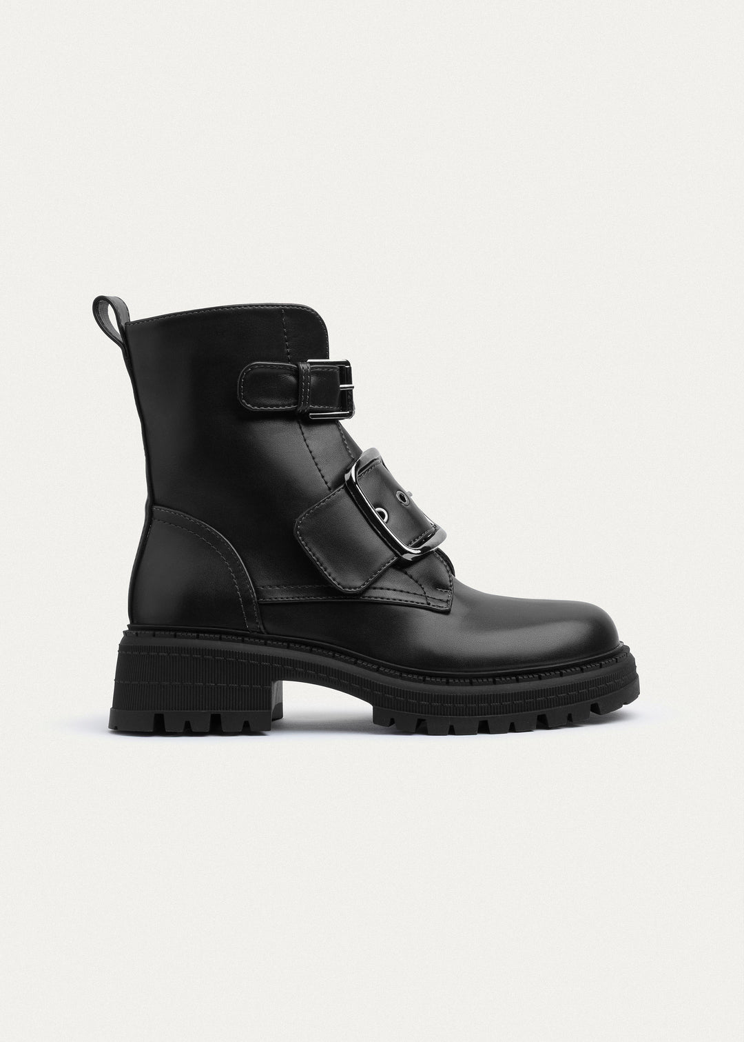 Dual Buckle Combat Boots | Black