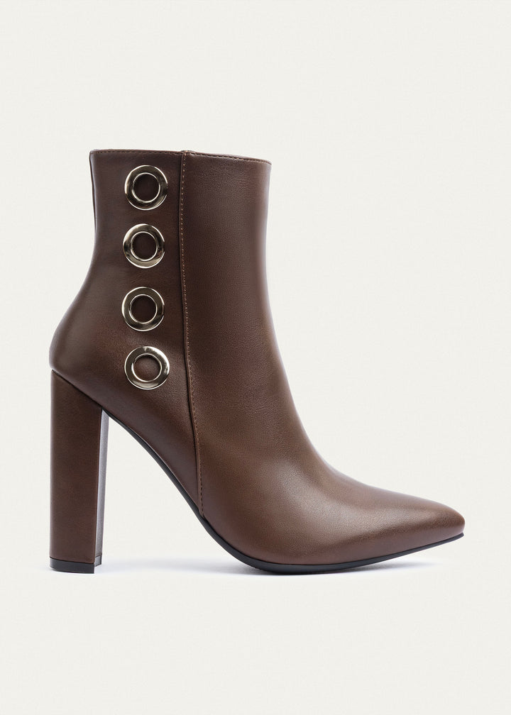 Orion Ringed Heeled Boots | Brown