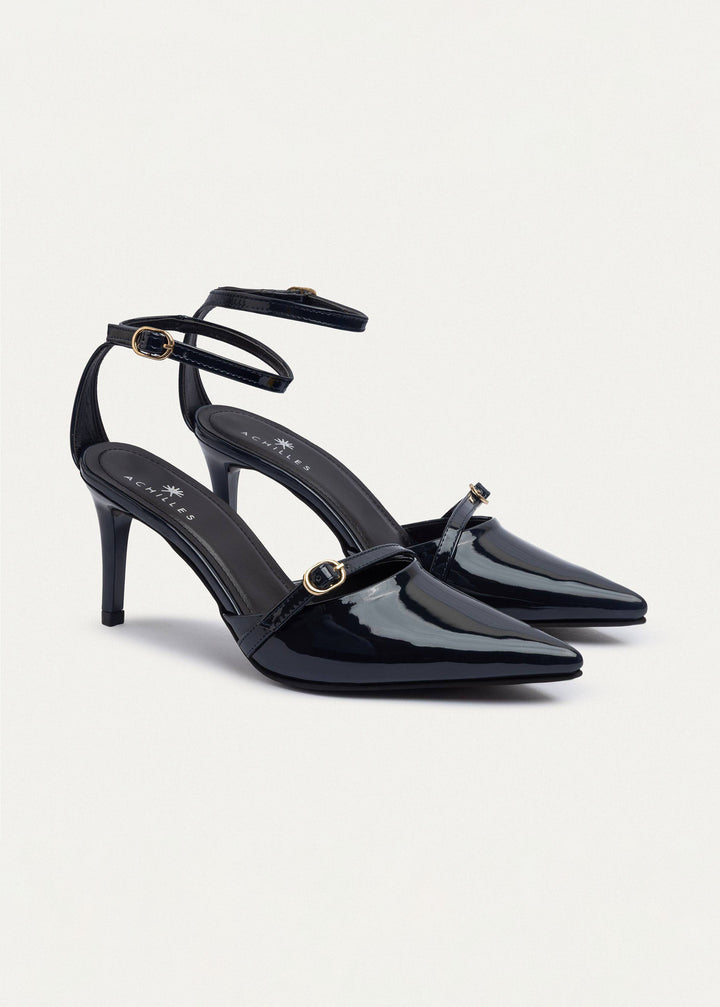 Charm Pointed Heels | Navy Blue