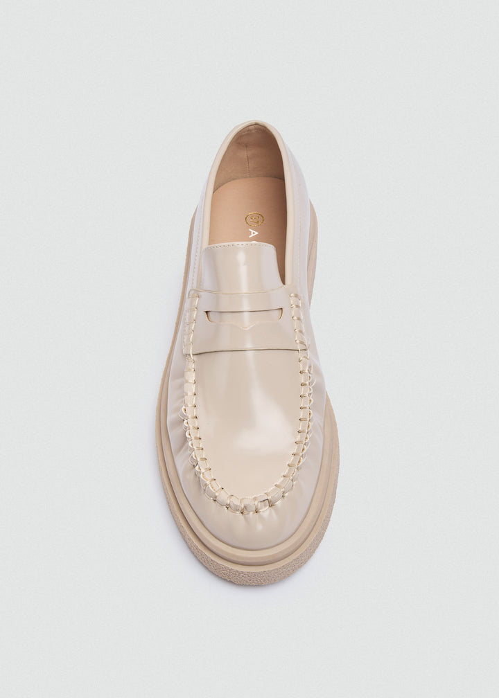 Penny Loafers Chunky Sole - Beige