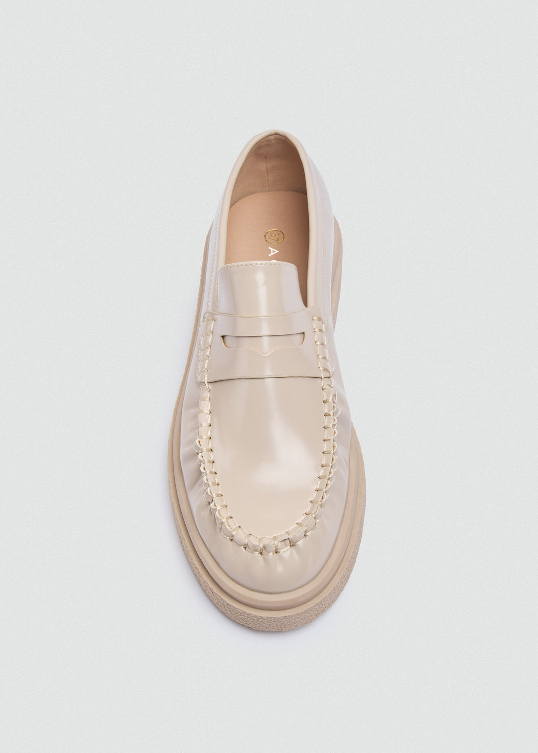 Penny Loafers Chunky Sole - Beige