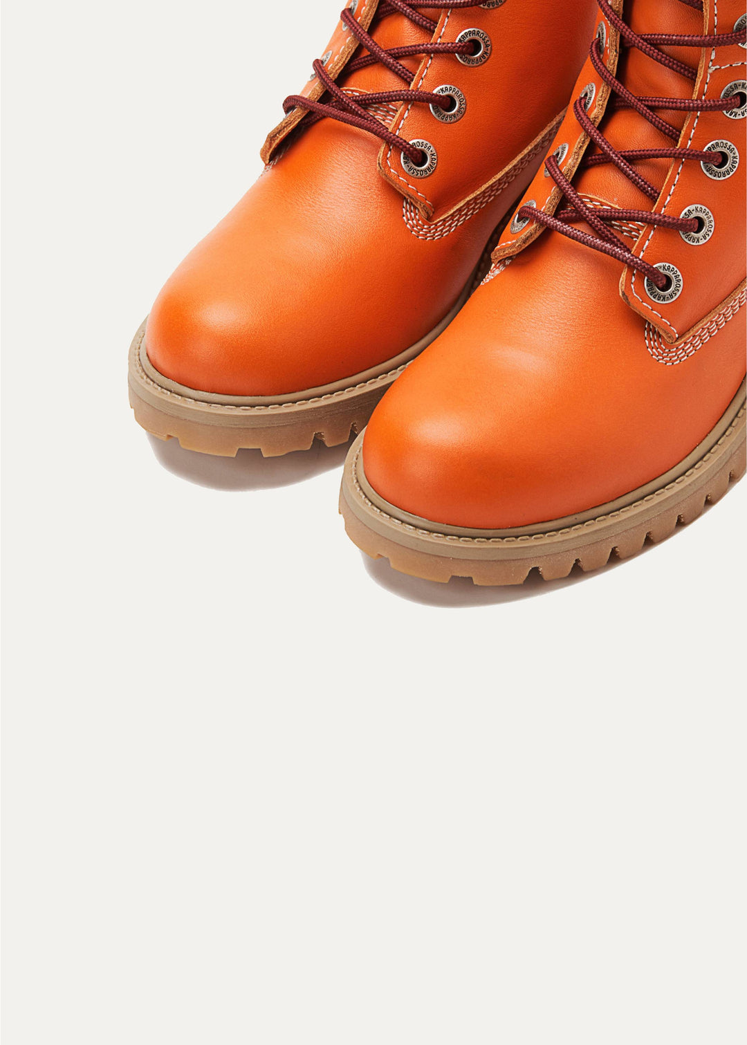 Women Genuine Leather Lace Up Half Boots - Orange