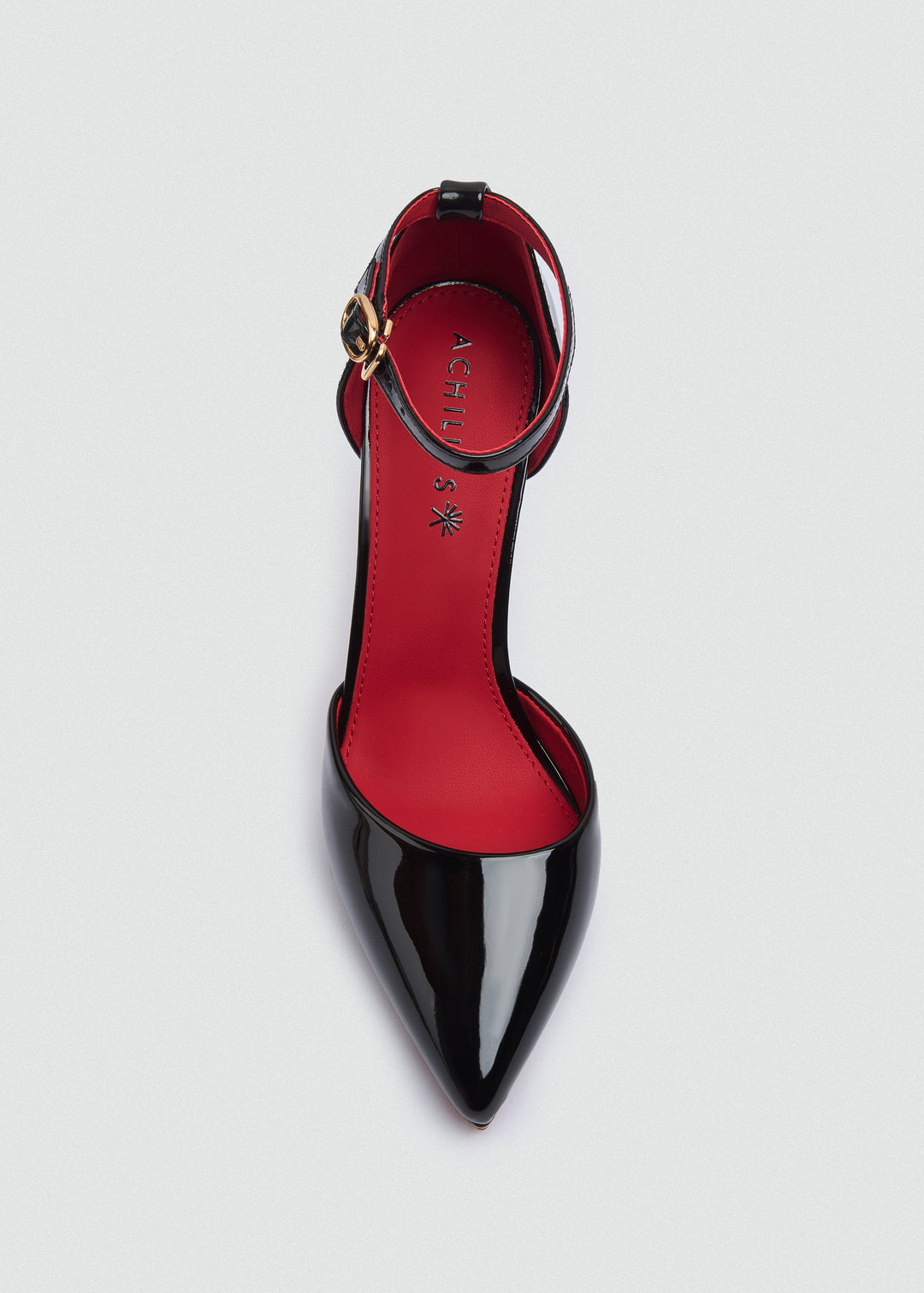Pointy Platform Ankle Strap Pumps - Black