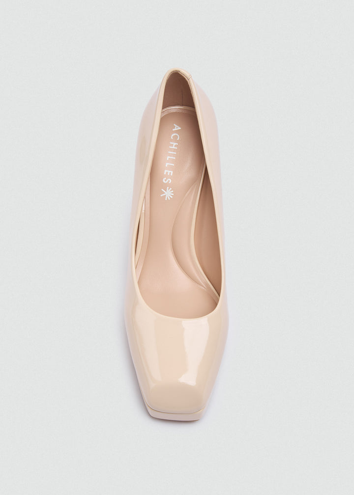 Closed Platform Pumps - Beige