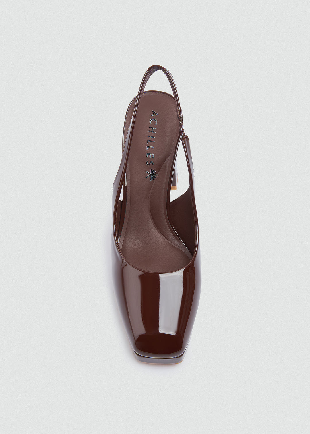 Patent Kitten Slingback Pumps - Brown