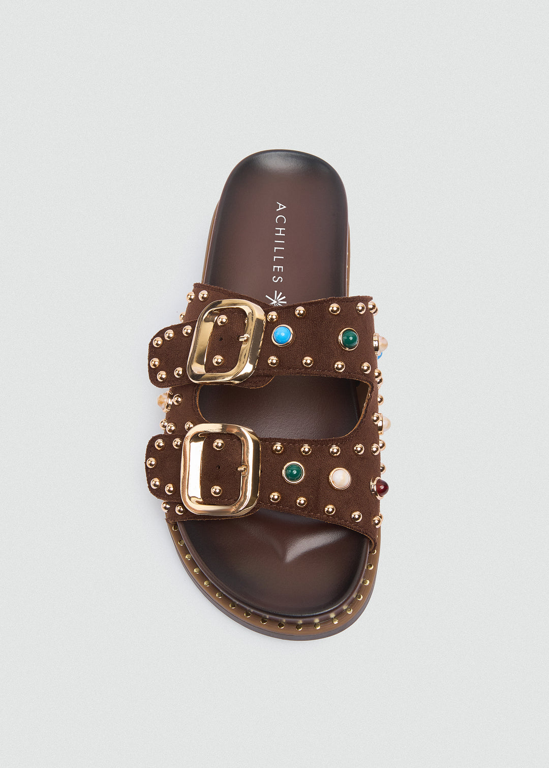 Studded Sandals - Brown
