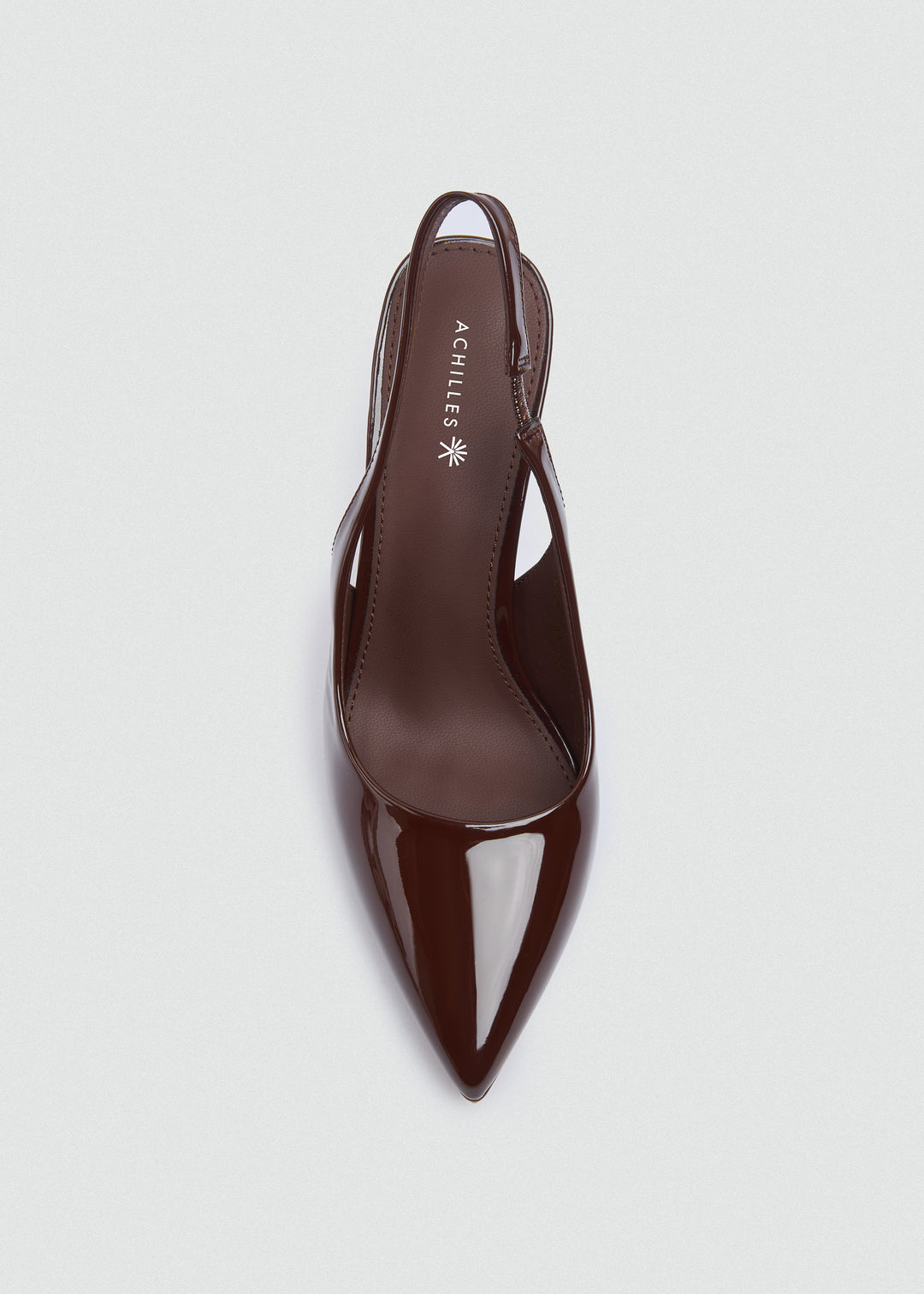 Pointy Slingback Block Heel Pumps - Brown