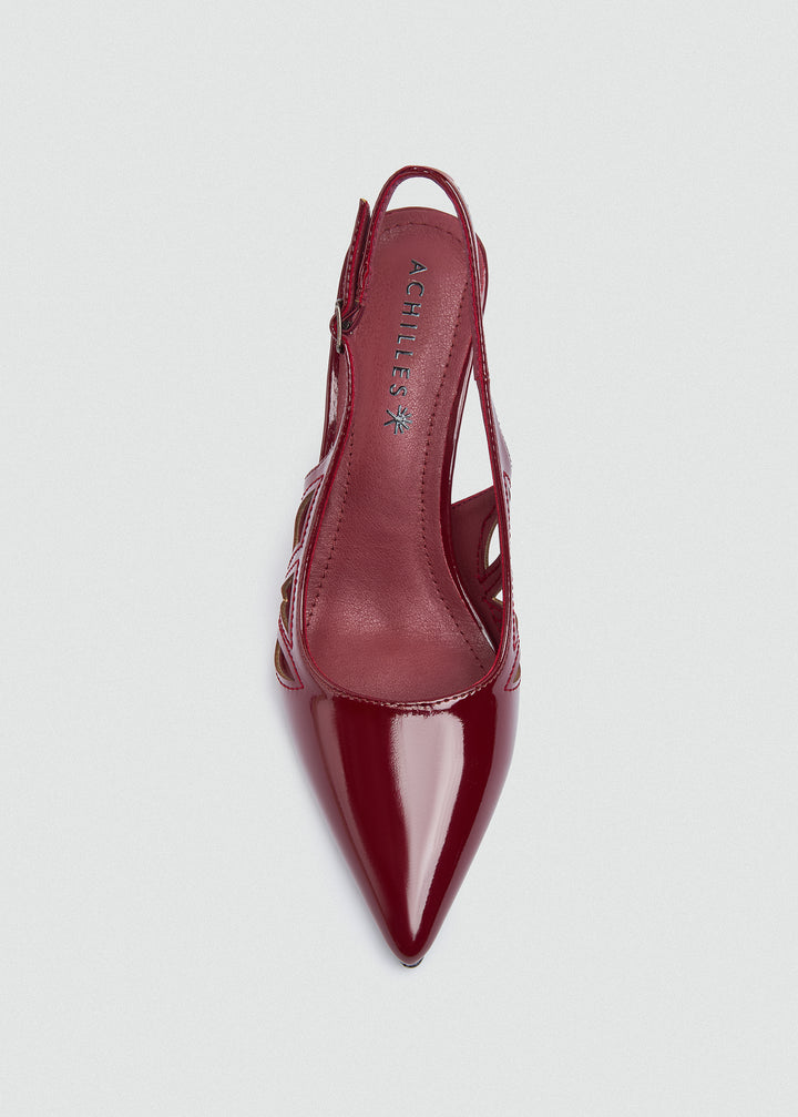 Slingback Platform Pumps - Maroon
