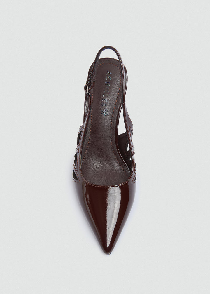 Slingback Platform Pumps - Brown