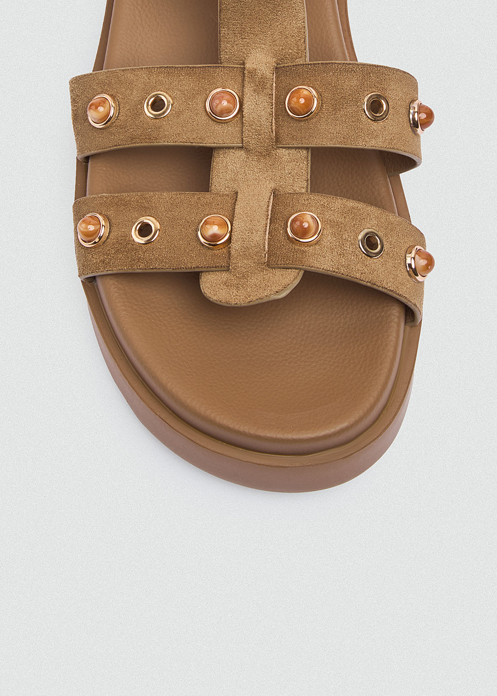 Chunky Gold-Tone Sandal - Café