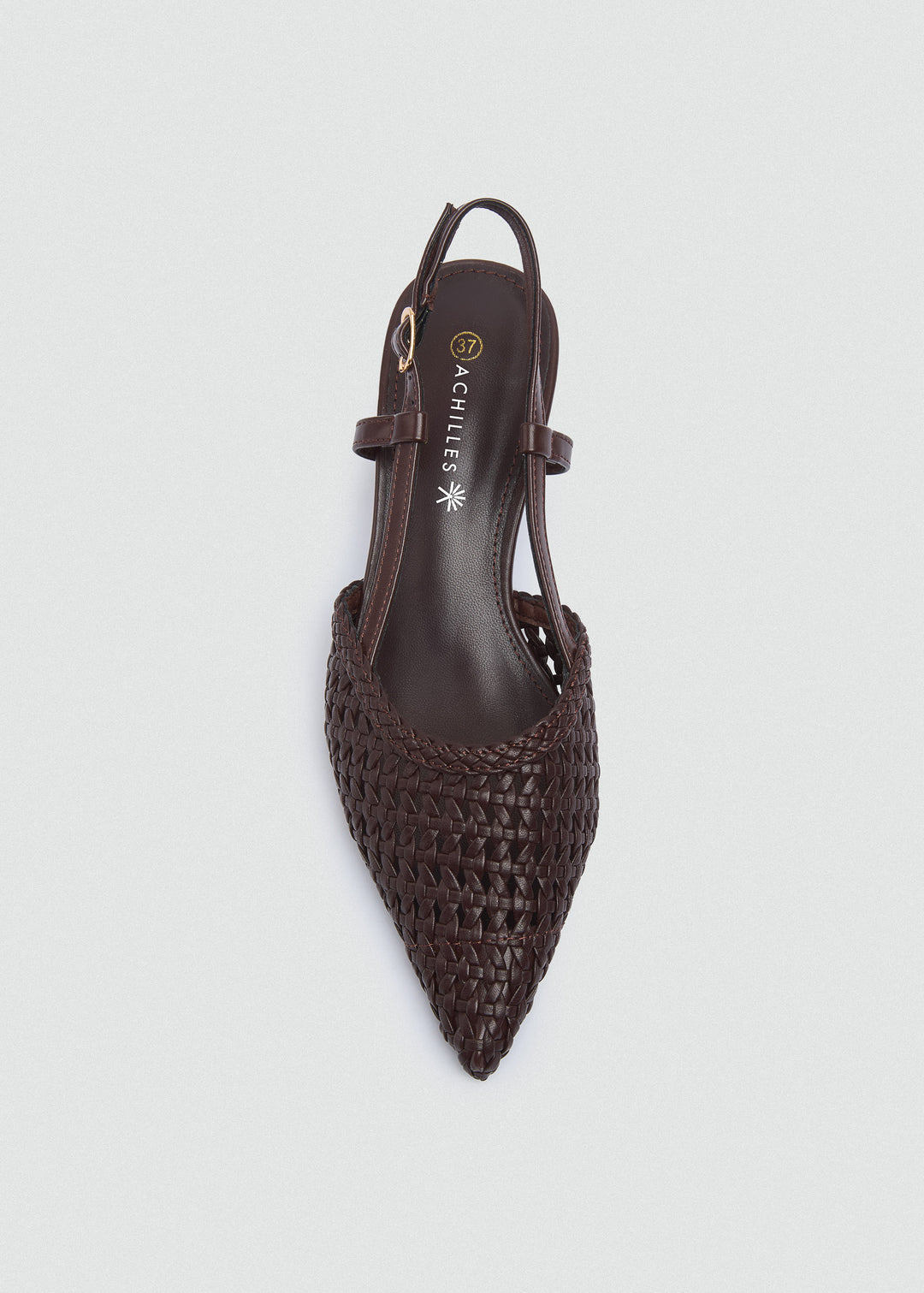 Woven Slingback Kitten Heels - Brown