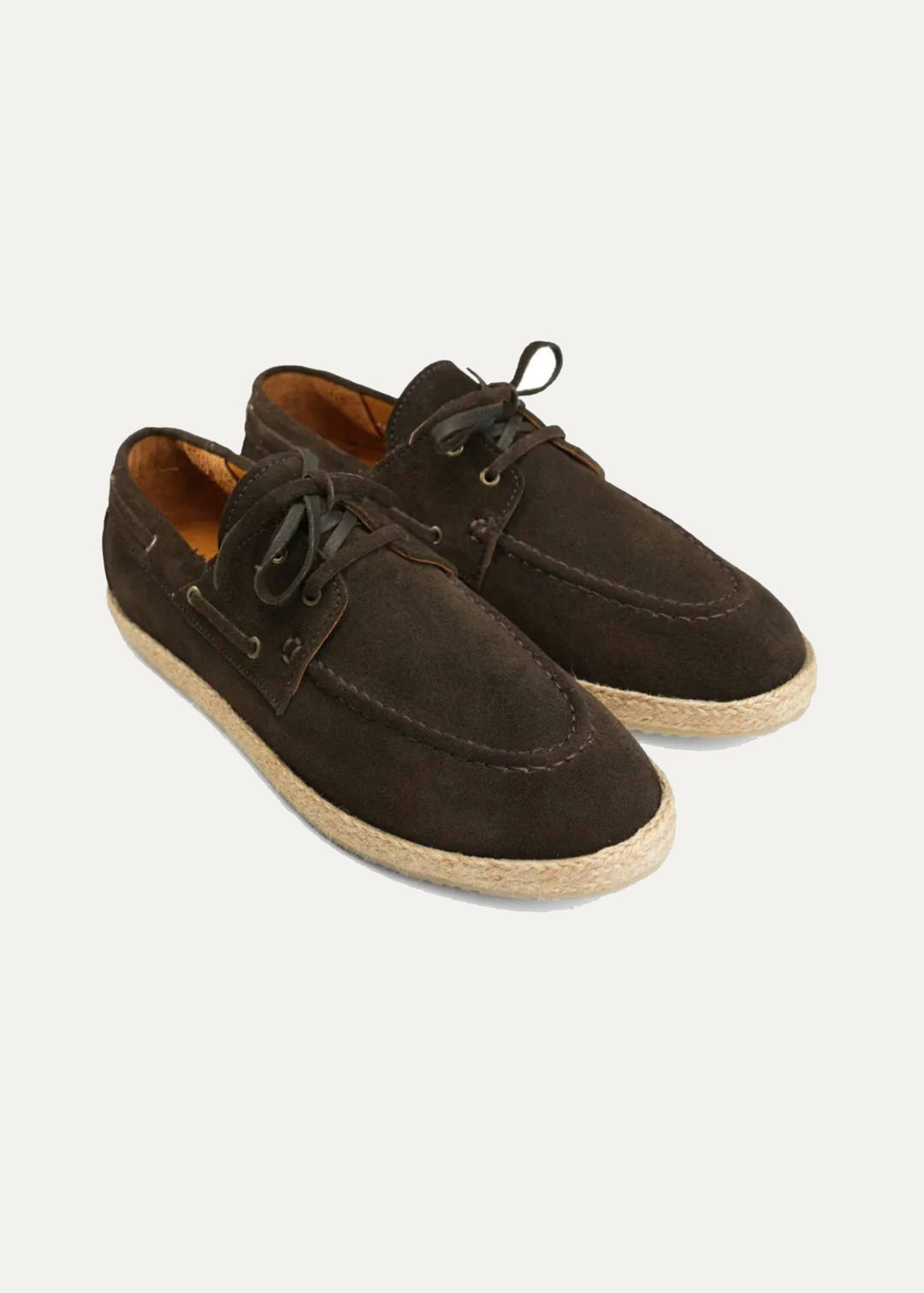 Achilles | Suede Espadrille Boat  - Brown