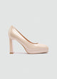 Closed Platform Pumps - Beige