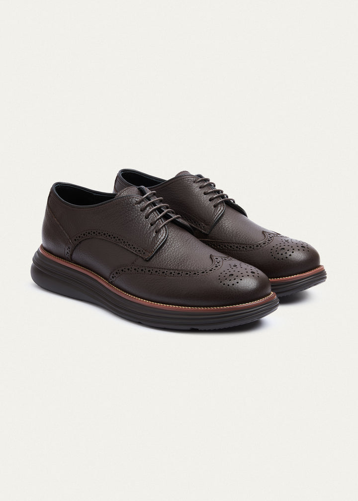 Wingtip Brogue Derby - Textured Brown