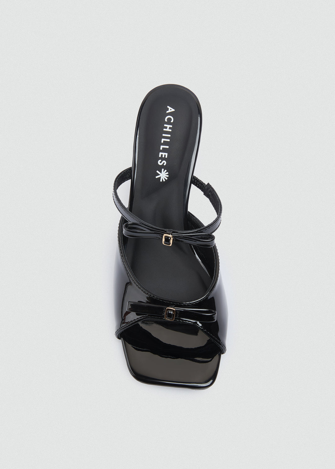 Strappy Bow Kitten Heel Mules - Black