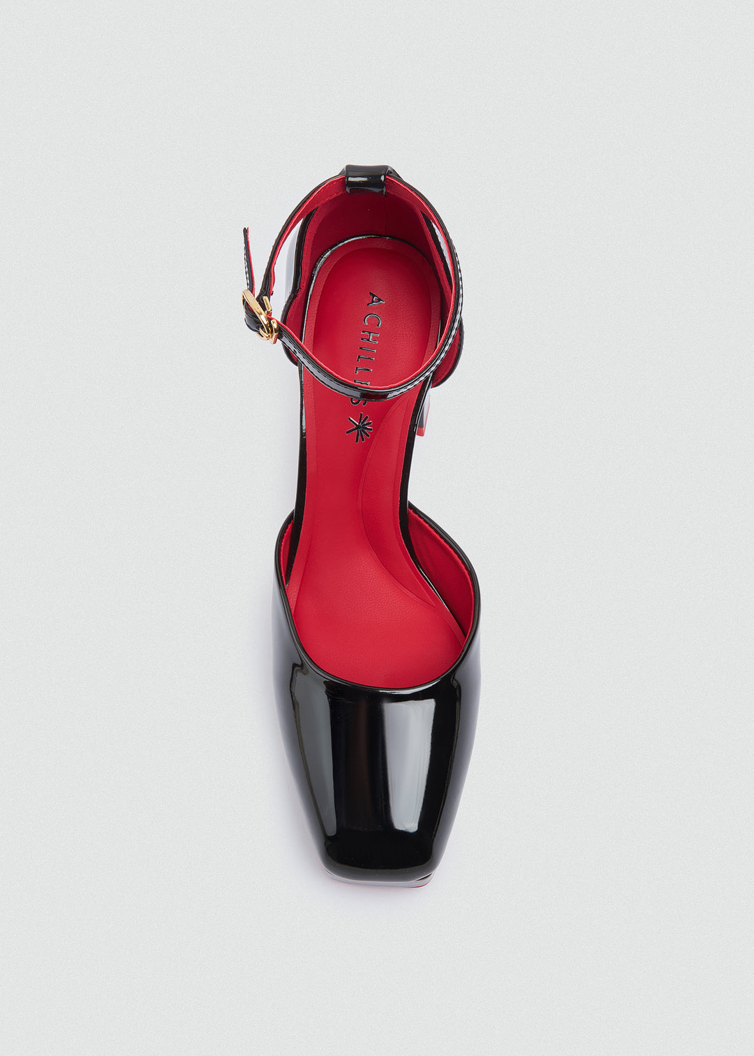 Round Toe Platform Ankle Strap Pumps - Black