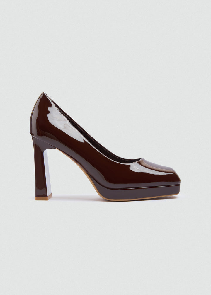 Closed Platform Pumps - Brown