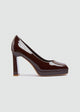 Closed Platform Pumps - Brown