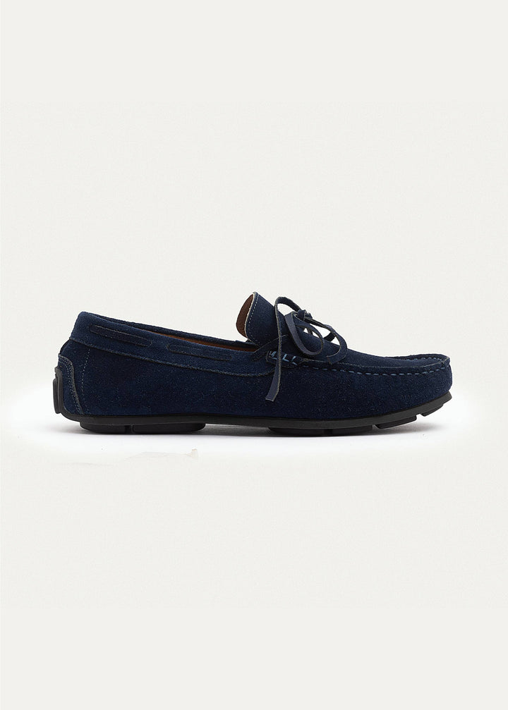 Achilles | Harbor Classic Men’s Leather Boat Shoes  - Suede DarkBlue