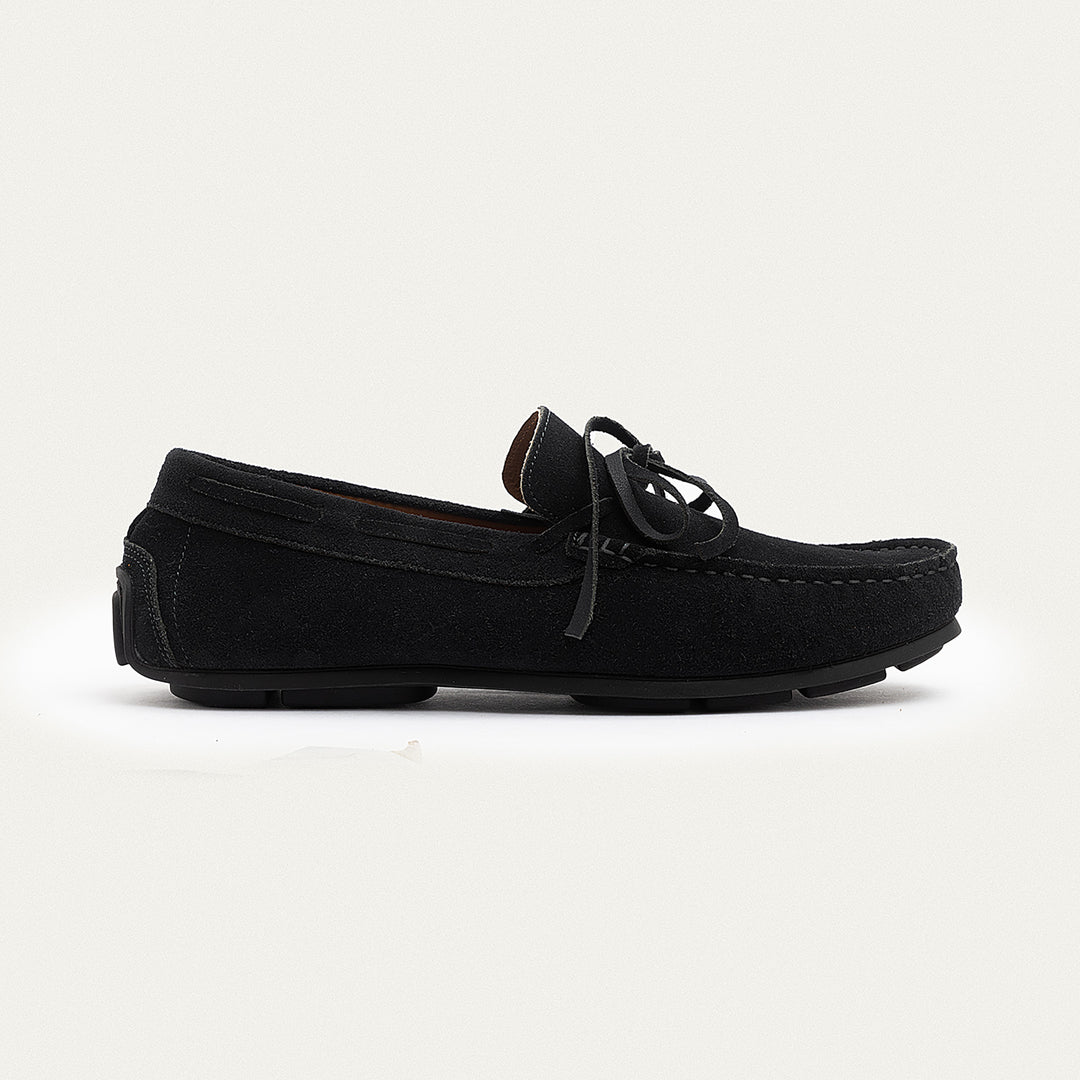 Achilles | Harbor Classic Men’s Leather Boat Shoes  - Suede Black