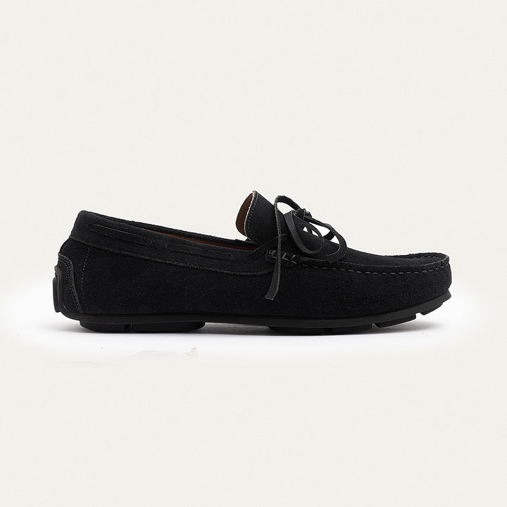 Achilles | Harbor Classic Men’s Leather Boat Shoes  - Suede Black