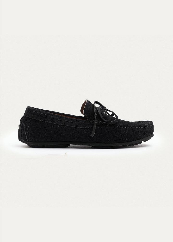 Achilles | Harbor Classic Men’s Leather Boat Shoes  - Suede Black