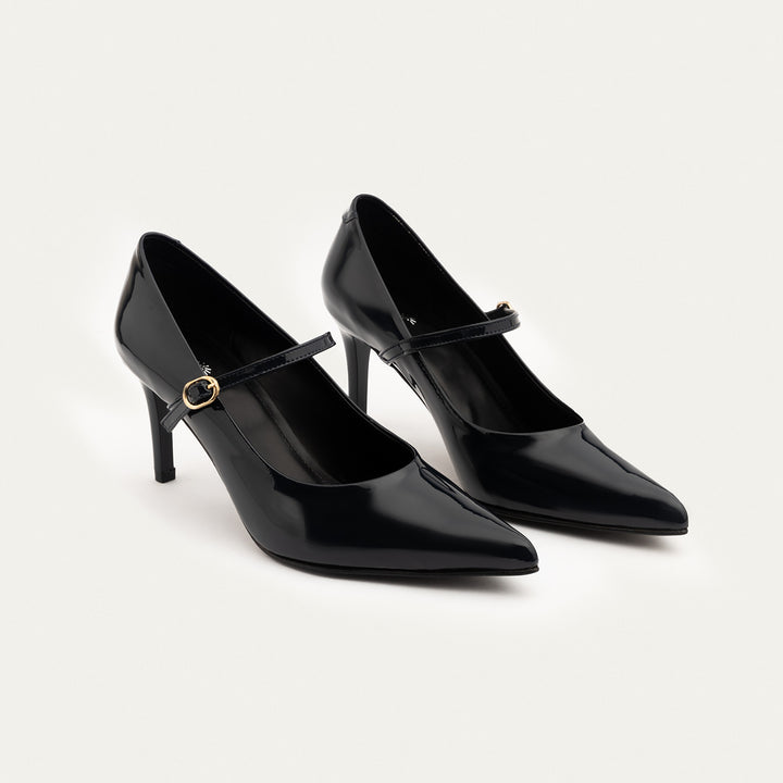 Ivory Elegance Mary Jane Heels | Black